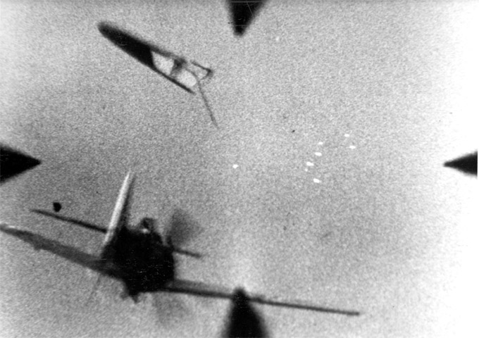 Focke-Wulf Fw 190A shot down by a fighter.